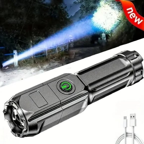 Powerful LED Flashlight Tactical Flashlights Rechargeable Waterproof Zoom 1 Pack - Picture 6 of 11
